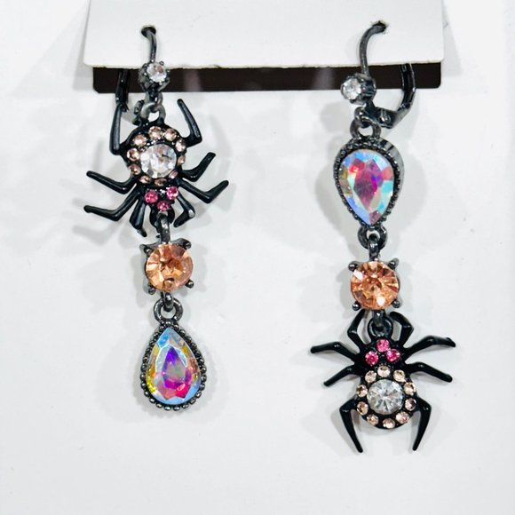 Betsey Johnson Spider Earrings Lever Back - New in Box - Picture 3 of 5